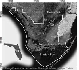 South Florida image showing stations GS-203, GS-33, and SH1