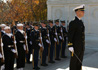 A full service honor guard awaits the wreath laying ceremony