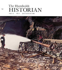 Cover photograph of The Humboldt Historian (July-August 1993) showing hydraulic mining.