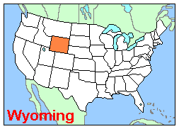 Map, Location of Wyoming