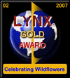 Lynx Award logo for the Celebrating Wildflowers website.