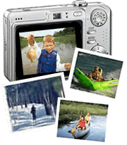 collage of photos and picture of camera