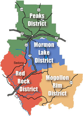 Coconino Map seperated by districts - clickable