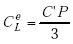 Equation A-16. C subscript L super E equals the quotient of the numerator C prime times P all over 3.