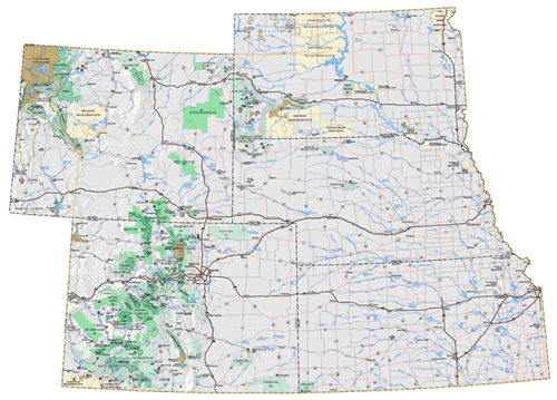 Image of Rocky Mountain Region Map