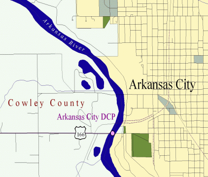Arkansas River at Arkansas City location map