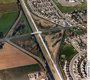 Graphical image of an overhead view  of a  double roundabout