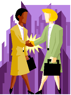 Clipart of two women shaking hands