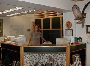 Photo of the front desk at the Missoula Ranger District and Lolo NF Supervisor's Office.