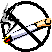 cigarette with circle around it and dash across indicating no smoking