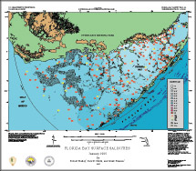 January 1995 Florida Bay Surface Salinity Map