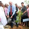 Ambassador planting a tree at the Doyamir Union Family Welfare Center, Sylhet