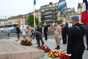 wreath laying at the Golden Lady Memorial