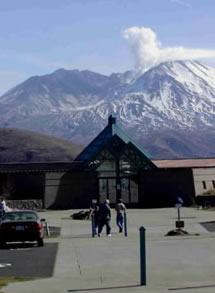 [Photo: Mount St. Helens Visitor Information Center in Washington.]