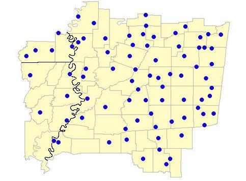 Map of JAN Coop Climate Stations