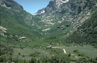 Picture of buildings in a mountain valley.