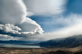 Lenicular clouds over Mono Lake, Photo credit: David Simeral