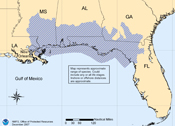 Gulf sturgeon range map