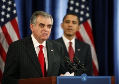 Description: Secretary LaHood with President Obama.