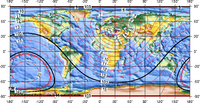 Theoretical P-wave Travel Times