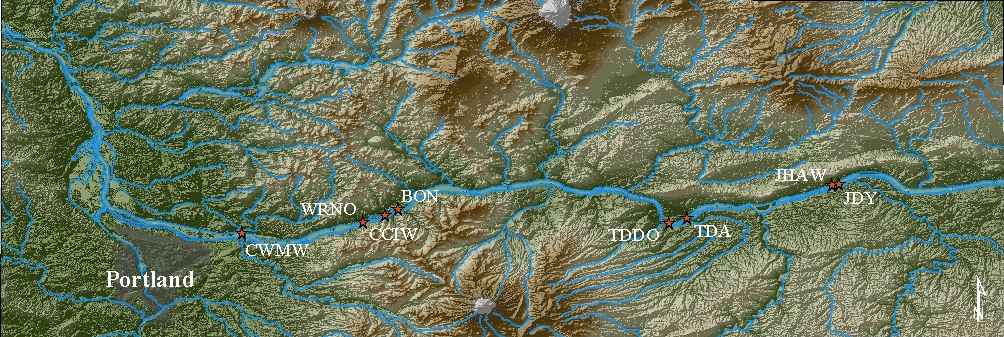 Map of dissolved gas monitoring sites