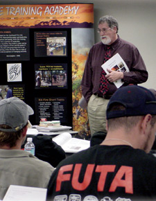 Instructor, Tom Zimmerman, teaches a course at the Fire Use Training Academy.