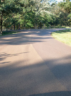Completed pavement at Richmond National Battlefield Park showing color differentiation