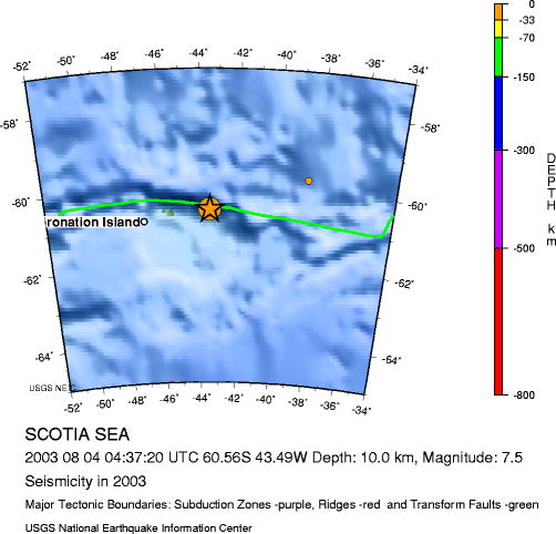 Seismicity in 2003