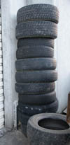 Photo: Stack of scrap 

tires.