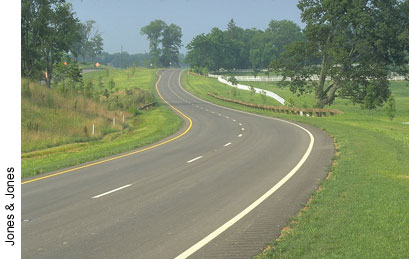 In addition to Nevada, Kentucky is one of a number of States that is integrating aesthetic considerations into highway design, as shown here in this photo of Paris Pike, a model of fitting the roadway to the surrounding horse country.