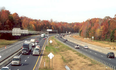 View of a green highway 