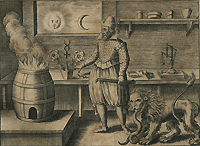 Paracelsian-era discussions often took place within a complex framework of symbols such as those shown here. Woodcut in Johann Daniel Mylius, Opus medico-chymicum ..., Vol. 1 (Francofurti, 1618-1620).