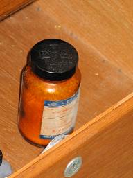 bottle of Picric Acid in lab drawer