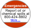 Emergencies -- report oil or chemical spills at 800-424-8802