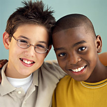Photo: Two school-age boys.