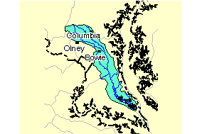 closeup map of watershed area