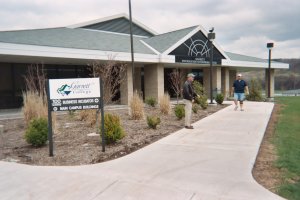 Photo of the sidewalk leading to the information center.