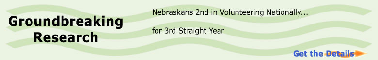 Nebraskans 2nd in Volunteering Nationally... for 3rd Straight Year