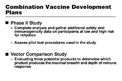 Combination Vaccine Development Plans