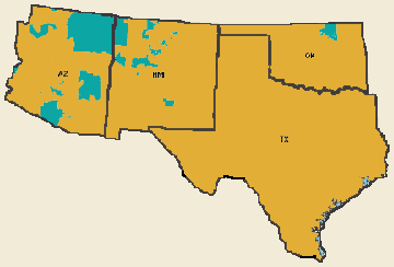 southwest region tribal lands map