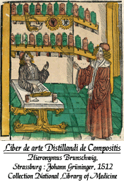 Liber de arte Distillandi de Compositis. Hieronymus Brunschwig, Strassburg : Johann Grüninger, 1512. Collection National Library of Medicine.