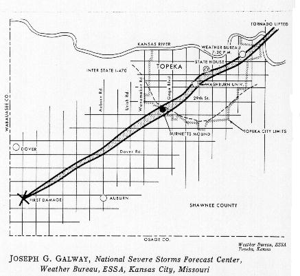 Topeka 1966 F5 tornado track