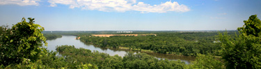 A view of the Mississippi River from the bluffs south of the Twin Cities.