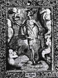Figure representing 'The Spirit of Sulphur.' Engraving from Leonhard Thurneisser zum Thurn, Quinta essentia ... und Alchemia. Image A013417 from Images from the History of Medicine.