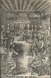 Renaissance instruction in preparation of chemicals. From Annibal Barlet, Le Vray et methodique cours de Chymie (Paris, 1653)