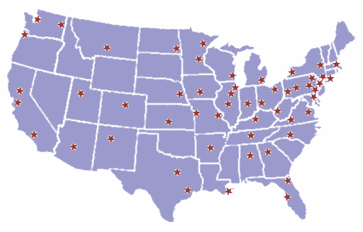 Continental United States Cities with RRB Offices
