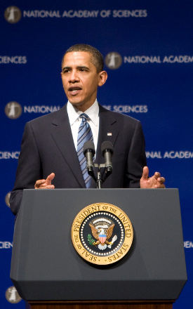 President Obama addresses the National Academy of Sciences, March 27th 2009