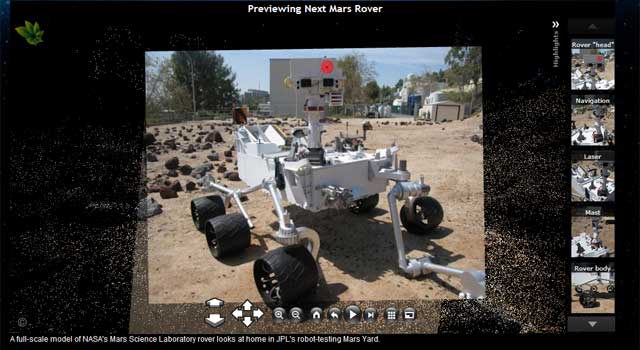 view of Mars Science Lab model on Photosynth