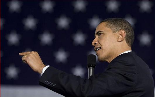 President Obama gives a speech