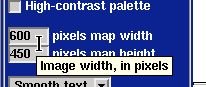 Map size text boxes
